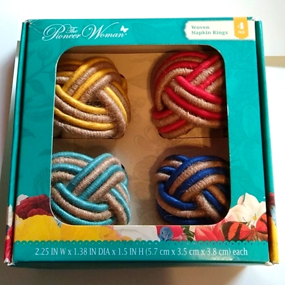 The Pioneer Woman Other - Nwt Pioneer Woman Woven Napkin Rings (Set of 4)